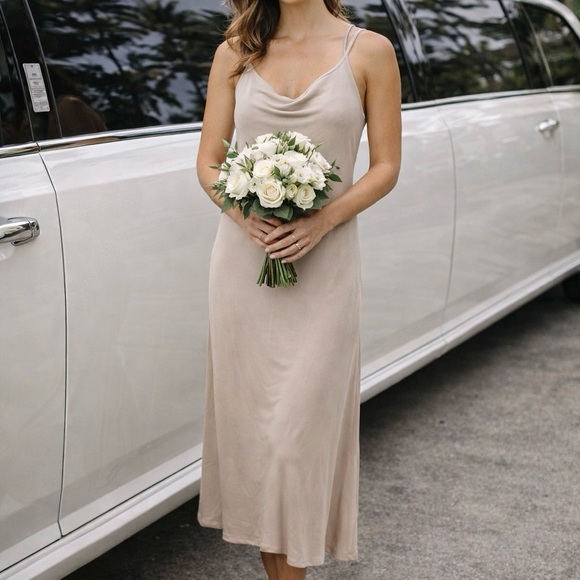 Show Me Your MuMu Dresses & Skirts - ♥️NWT Show Me Your MuMu Taupe Cowl Neck Dress